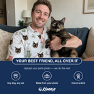 Friends in matching Men's Hearth Hangers Custom Cat Face Polo Shirt — a group gift photo