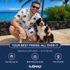 Friends in matching Men's Hearth Hangers Custom Dog Face Shirt & Shorts Set — a group gift photo