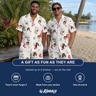 Friends in matching Men's Hearth Hangers Custom Face Shirt & Shorts Set — a group gift photo