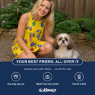 Friends in matching Women's Tree Trinkets Custom Dog Face Tank Dress — a group gift photo