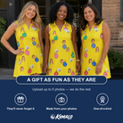 Friends in matching Women's Tree Trinkets Custom Face V-Neck Dress — a group gift photo