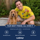 Friends in matching Men's Tree Trinkets Custom Dog Face Polo Shirt — a group gift photo