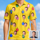 Man wearing Men's Tree Trinkets Custom Face Polo Shirt — custom faces printed all-over