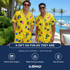 Friends in matching Men's Tree Trinkets Custom Face Shirt & Shorts Set — a group gift photo