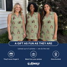 Friends in matching Women's Cone Carolers Custom Face V-Neck Dress — a group gift photo