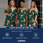 Friends in matching Women's Chimney Cheer Custom Face Off-Shoulder Dress — a group gift photo
