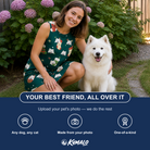 Friends in matching Women's Chimney Cheer Custom Dog Face Tank Dress — a group gift photo
