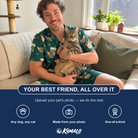 Friends in matching Men's Chimney Cheer Custom Cat Face Shirt & Shorts Set — a group gift photo