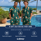 Friends in matching Men's Chimney Cheer Custom Face Shirt & Shorts Set — a group gift photo