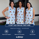 Friends in matching Women's Dazzle Drops Custom Face V-Neck Dress — a group gift photo