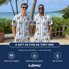 Friends in matching Men's Dazzle Drops Custom Face Shirt & Shorts Set — a group gift photo