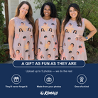 Friends in matching Women's Flurry Fanfare Custom Face Tank Dress — a group gift photo