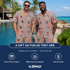 Friends in matching Men's Flurry Fanfare Custom Face Shirt & Shorts Set — a group gift photo