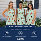 Friends in matching Women's Claus Carnival Custom Face Tank Dress — a group gift photo
