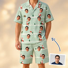 Man wearing Men's Claus Carnival Custom Face Shirt & Shorts Set — custom faces printed all-over