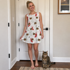 Full-length photo with the pet printed all over this Women's Yule Pouches Custom Cat Face Tank Dress