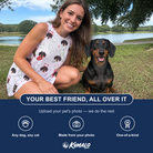 Friends in matching Women's Yule Pouches Custom Dog Face Tank Dress — a group gift photo