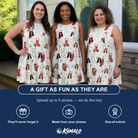 Friends in matching Women's Yule Pouches Custom Face Tank Dress — a group gift photo