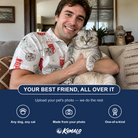 Friends in matching Men's Yule Pouches Custom Cat Face Polo Shirt — a group gift photo