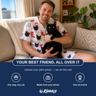 Friends in matching Men's Yule Pouches Custom Cat Face Shirt & Shorts Set — a group gift photo