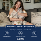 Friends in matching Women's Chime Charms Custom Cat Face Off-Shoulder Dress — a group gift photo