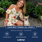 Friends in matching Women's Chime Charms Custom Dog Face Off-Shoulder Dress — a group gift photo