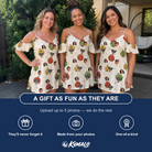 Friends in matching Women's Chime Charms Custom Face Off-Shoulder Dress — a group gift photo