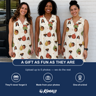 Friends in matching Women's Chime Charms Custom Face V-Neck Dress — a group gift photo