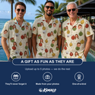 Friends in matching Men's Chime Charms Custom Face Hawaiian Shirt — a group gift photo