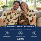 Friends in matching Women's Chime Charms Custom Cat Face Hawaiian Shirt — a group gift photo