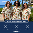 Friends in matching Women's Chime Charms Custom Face Hawaiian Shirt — a group gift photo
