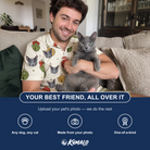 Friends in matching Men's Chime Charms Custom Cat Face Polo Shirt — a group gift photo