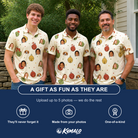 Friends in matching Men's Chime Charms Custom Face Polo Shirt — a group gift photo
