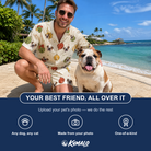 Friends in matching Men's Chime Charms Custom Dog Face Shirt & Shorts Set — a group gift photo