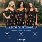 Friends in matching Women's Stocking Stuffer Custom Face Off-Shoulder Dress — a group gift photo