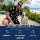 Friends in matching Men's Stocking Stuffer Custom Dog Face Shirt & Shorts Set — a group gift photo