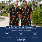Friends in matching Men's Stocking Stuffer Custom Face Shirt & Shorts Set — a group gift photo