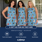Friends in matching Women's Glimmer Globes Custom Face Tank Dress — a group gift photo