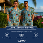Friends in matching Men's Glimmer Globes Custom Face Shirt & Shorts Set — a group gift photo
