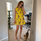 Full-length photo with the pet printed all over this Women's Antler Antics Custom Cat Face Tank Dress