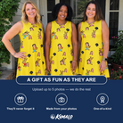 Friends in matching Women's Antler Antics Custom Face Tank Dress — a group gift photo