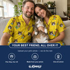 Friends in matching Men's Antler Antics Custom Cat Face Hawaiian Shirt — a group gift photo