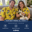 Friends in matching Women's Antler Antics Custom Cat Face Hawaiian Shirt — a group gift photo