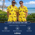 Friends in matching Men's Antler Antics Custom Face Shirt & Shorts Set — a group gift photo