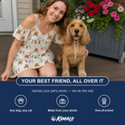 Friends in matching Women's Twinkle Tangled Custom Dog Face Off-Shoulder Dress — a group gift photo