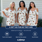 Friends in matching Women's Twinkle Tangled Custom Face Off-Shoulder Dress — a group gift photo