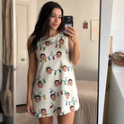 Real-life photo of someone wearing Women's Twinkle Tangled Custom Face Tank Dress — custom faces printed all-over