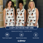 Friends in matching Women's Twinkle Tangled Custom Face V-Neck Dress — a group gift photo