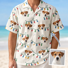 Man wearing Men's Twinkle Tangled Custom Dog Face Hawaiian Shirt — custom faces printed all-over