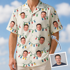 Man wearing Men's Twinkle Tangled Custom Face Hawaiian Shirt — custom faces printed all-over
